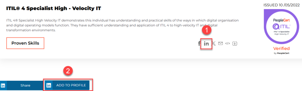 peoplecert certifications and memberships screenshot sharing digital itil 4 foundation badge png